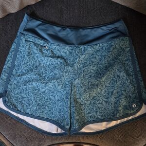 Hang Ten Teal Patterned Women's Athletic Shorts